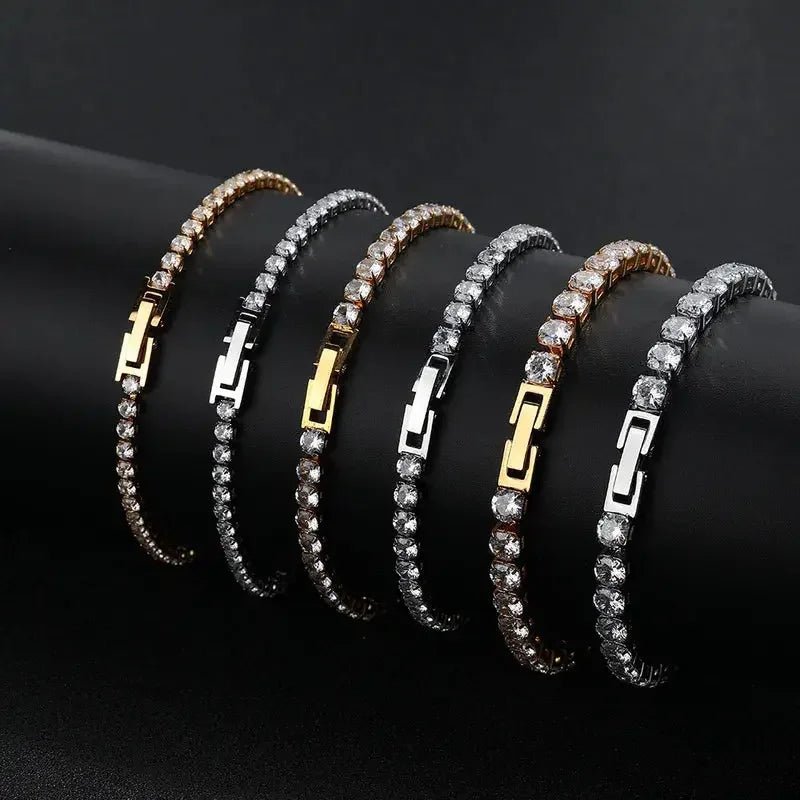 Women's 18K Gold Plated Stainless Steel Zircon Tennis Bracelet - metal content