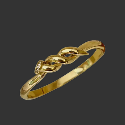 18K Gold Plated Bracelet Women's Stainless Steel Rhinestone Twisted Nail