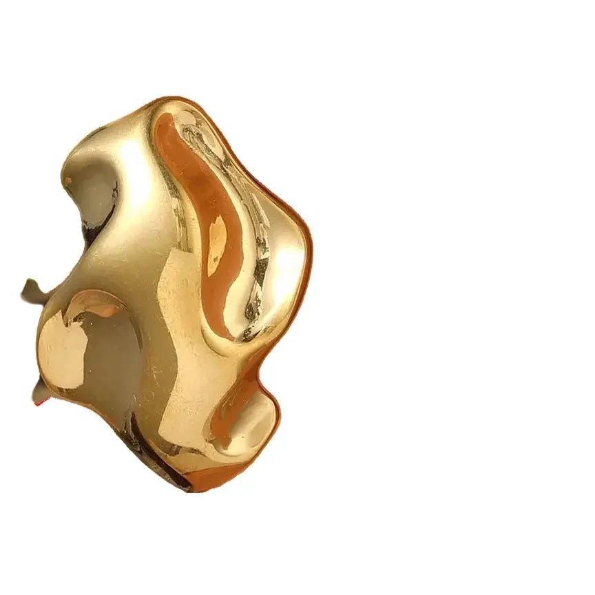 18K Gold Plated Earrings Women's Stainless Steel Retro Leaf - metal content