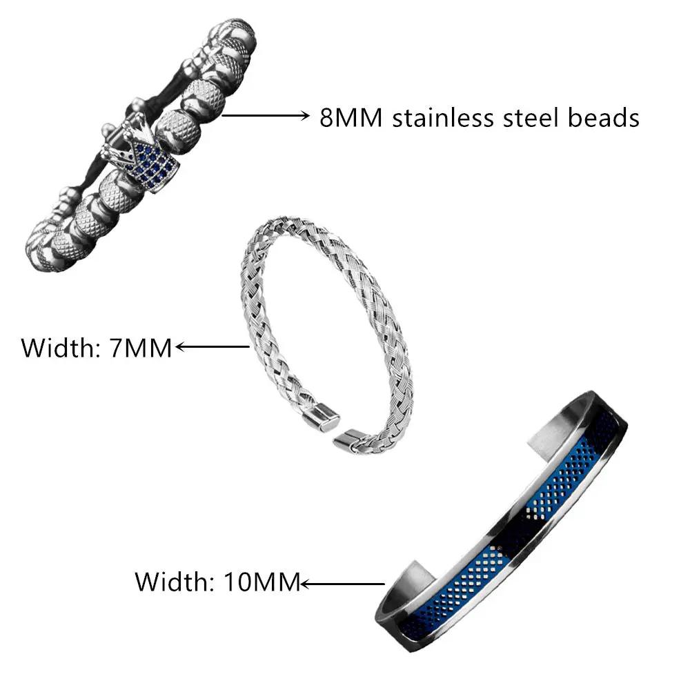 Crown Stainless Steel and Zircon Bracelet metal content