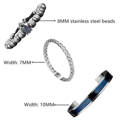Crown Stainless Steel and Zircon Bracelet metal content