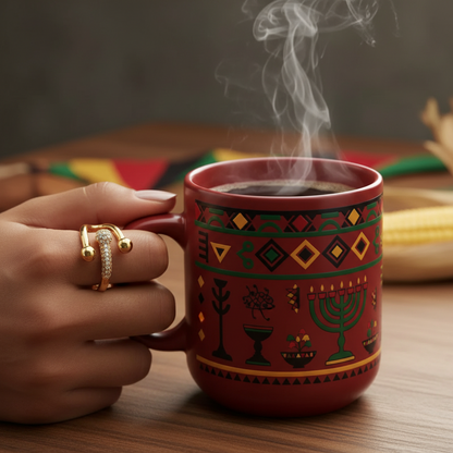 Women's Ring - 3 Prong Open Ring with Inlay Stones