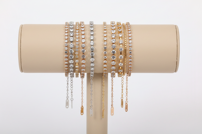 Women's Tennis Bracelet - 5mm Gemstone 18K Gold Plated Stainless Steel