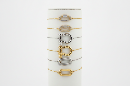 Carabiner Bracelet - 18K Gold Plated Cable Chain Bracelet