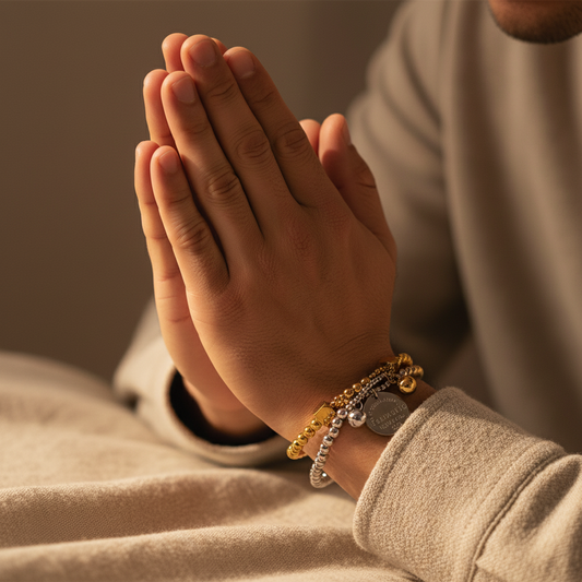 Women's Bracelet - Gold Beaded Inspirational - metal content
