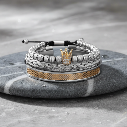 Crown Bracelet And Band Set Stainless Steel Mesh Bracelet - metal content