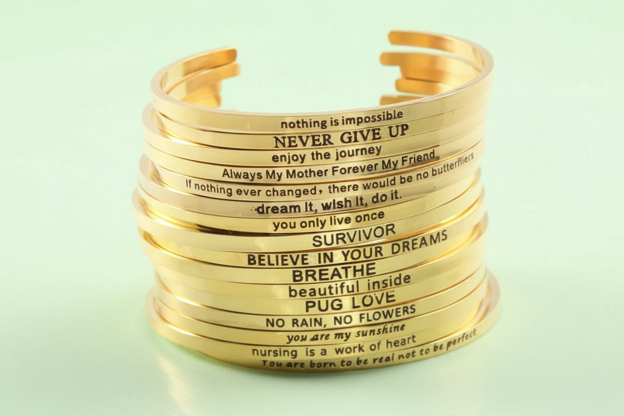 Mantra Bracelets - Empower Minimalist Cuff