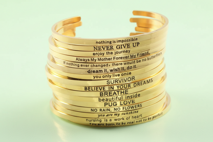 Mantra Bracelets - Empower Minimalist Cuff