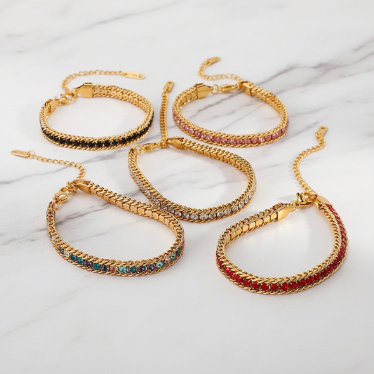 Vacay Look 14K Gold Plated Stainless Steel Bracelets - metal content
