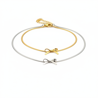 18K Gold Plated Ribbon Herringbone Pendant Necklace - metal content