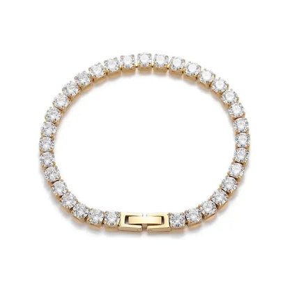 Women's 18K Gold Plated Stainless Steel Zircon Tennis Bracelet - metal content