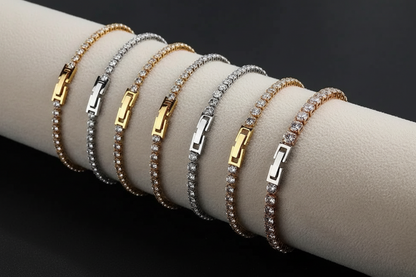 Women's 18K Gold Plated Stainless Steel Zircon Tennis Bracelet