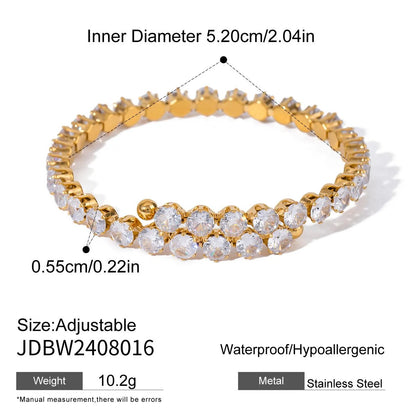 Women's gold gemstone bracelet with adjustable size and stainless steel including sizing