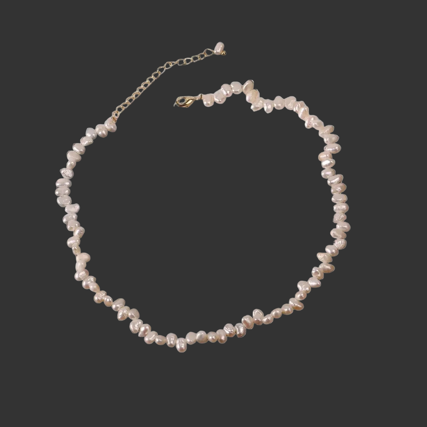 Pearl necklace on a black background